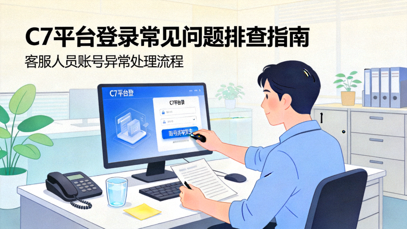 C7平台登录入口常见问题汇总配图 - 客服人员排查账号登录异常的工作场景