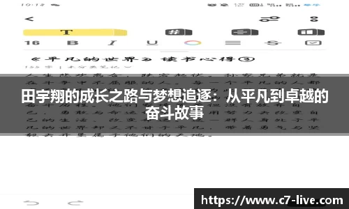 田宇翔的成长之路与梦想追逐：从平凡到卓越的奋斗故事